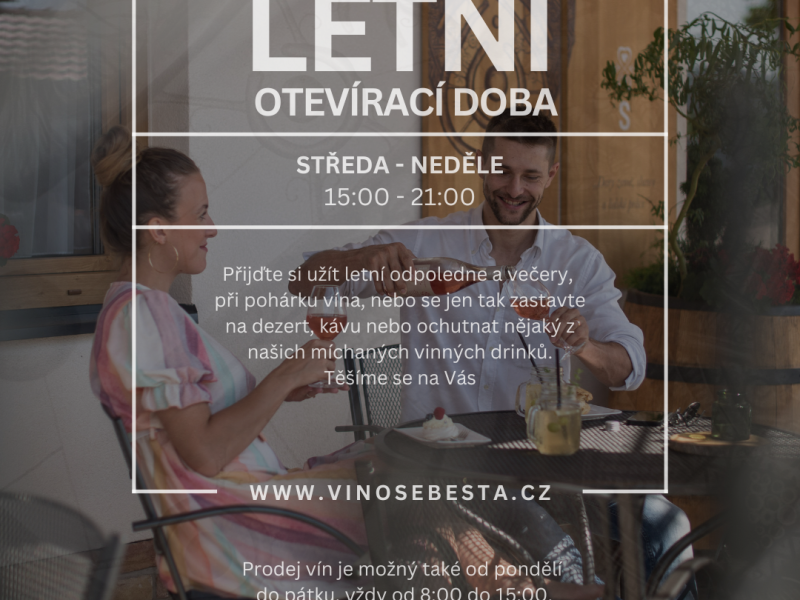 Letní otevírací doba 2024